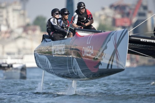 Extreme Sailing Series 2011. Act 3.Turkey . Istanbul <br />
Emirates New Zealand skippered by Dean Barker with teammates Glenn Ashby,James Dagg and Jeremy Lomas  © Lloyd Images http://lloydimagesgallery.photoshelter.com/